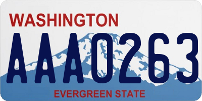 WA license plate AAA0263