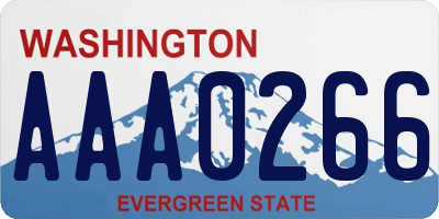 WA license plate AAA0266