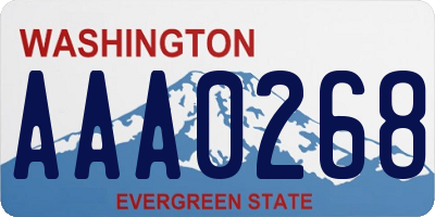 WA license plate AAA0268