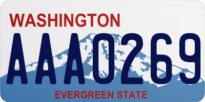 WA license plate AAA0269