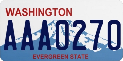 WA license plate AAA0270