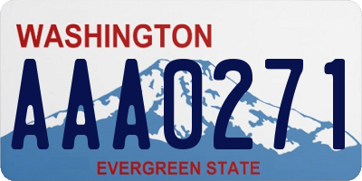 WA license plate AAA0271