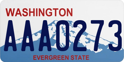 WA license plate AAA0273
