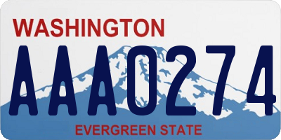 WA license plate AAA0274