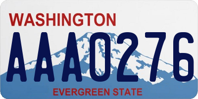 WA license plate AAA0276