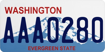 WA license plate AAA0280