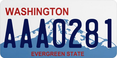 WA license plate AAA0281