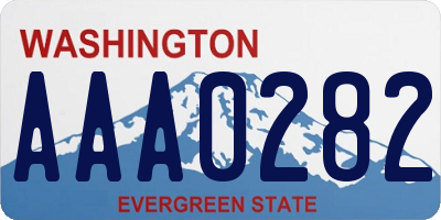 WA license plate AAA0282