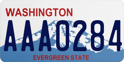 WA license plate AAA0284