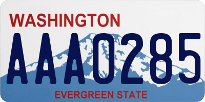 WA license plate AAA0285