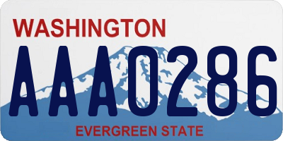 WA license plate AAA0286