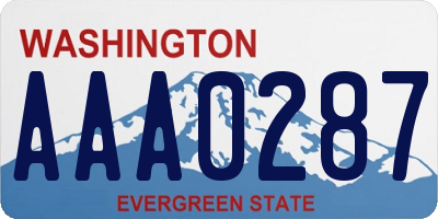 WA license plate AAA0287