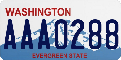 WA license plate AAA0288