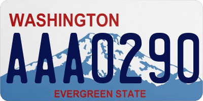 WA license plate AAA0290