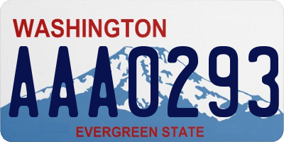 WA license plate AAA0293