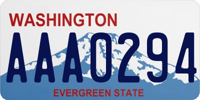 WA license plate AAA0294