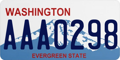 WA license plate AAA0298