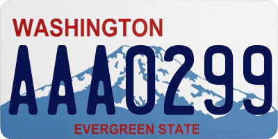 WA license plate AAA0299