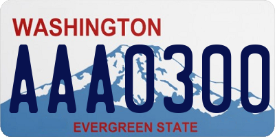 WA license plate AAA0300