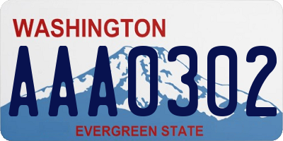 WA license plate AAA0302