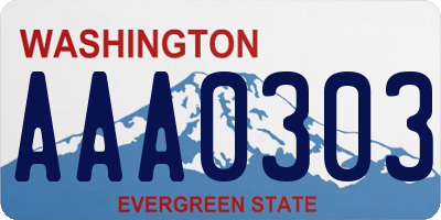 WA license plate AAA0303