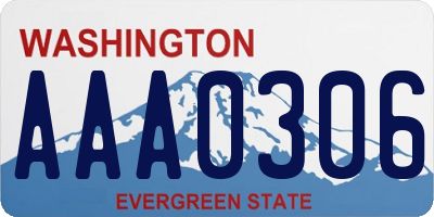 WA license plate AAA0306