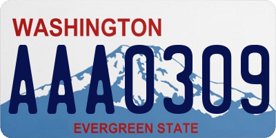 WA license plate AAA0309