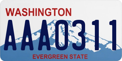 WA license plate AAA0311