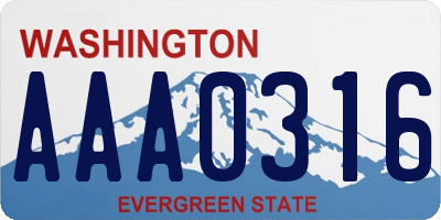 WA license plate AAA0316