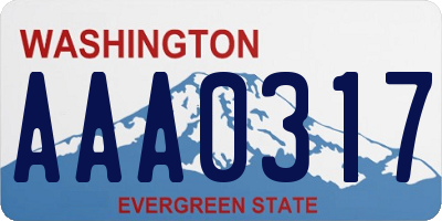 WA license plate AAA0317