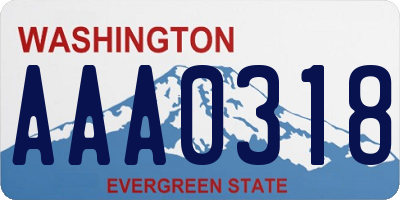 WA license plate AAA0318