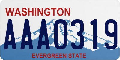 WA license plate AAA0319