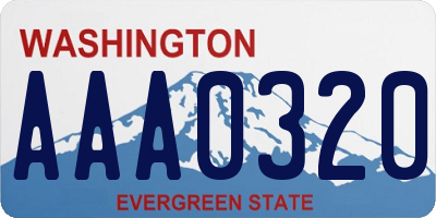 WA license plate AAA0320