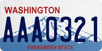 WA license plate AAA0321