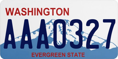 WA license plate AAA0327