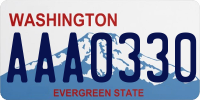 WA license plate AAA0330