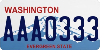 WA license plate AAA0333