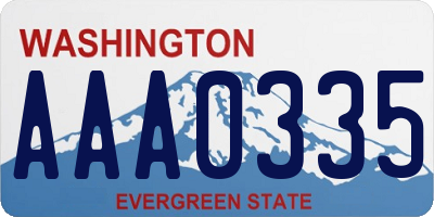 WA license plate AAA0335