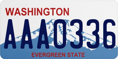 WA license plate AAA0336