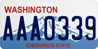 WA license plate AAA0339