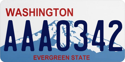 WA license plate AAA0342