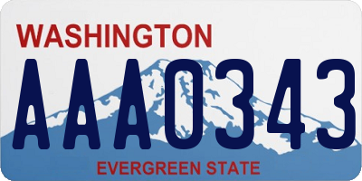WA license plate AAA0343