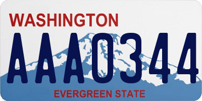 WA license plate AAA0344