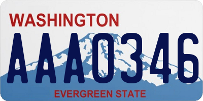 WA license plate AAA0346