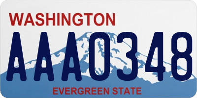 WA license plate AAA0348