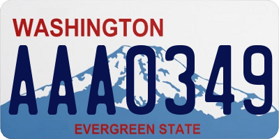 WA license plate AAA0349