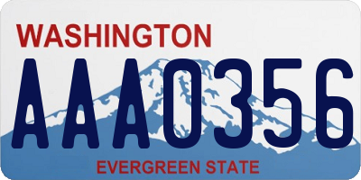 WA license plate AAA0356