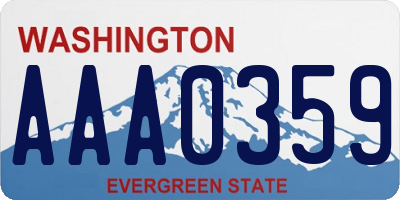 WA license plate AAA0359