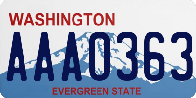 WA license plate AAA0363