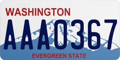 WA license plate AAA0367
